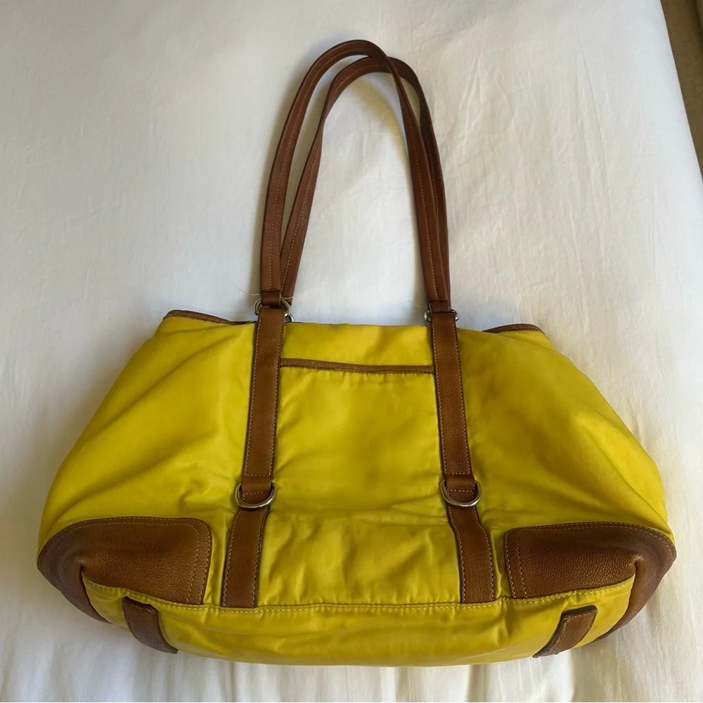 Prada Yellow and Brown Nylon Women’s Shoulder Bag - Picture 5 of 12